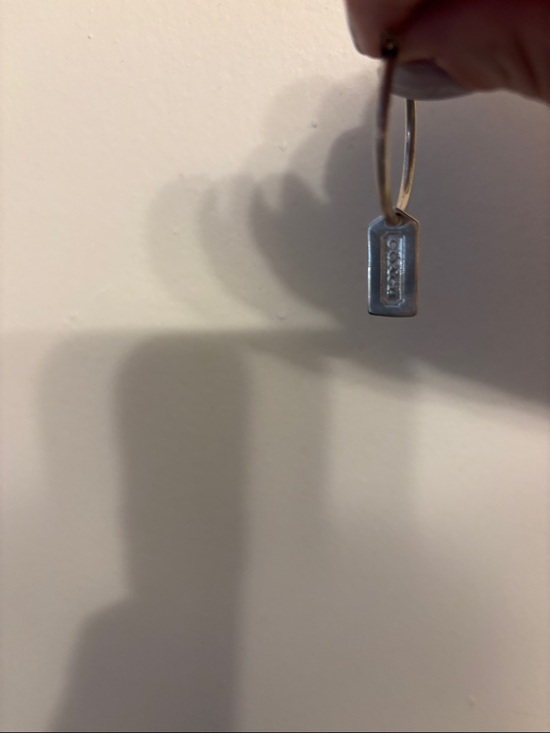 Coach Jewelry - Coach Silver Mini Tag Hoop Earrings